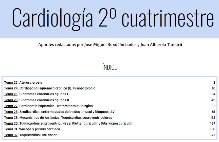 Cardiología 2º Cuatrimestre