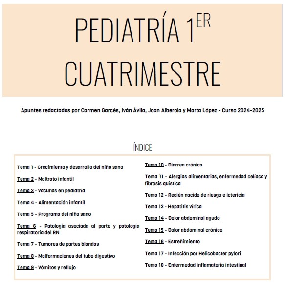 Pediatría 1er Cuatrimestre