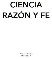 Ciencia Razón y Fe