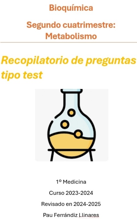 Bioquímica preguntas test