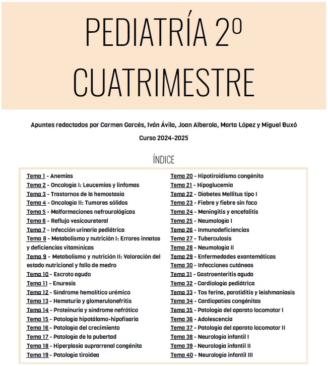 Pediatría 2er Cuatrimestre